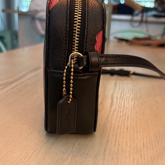 Coach Black Crossbody Bag with Pink Lips Design - Picture 2 of 7